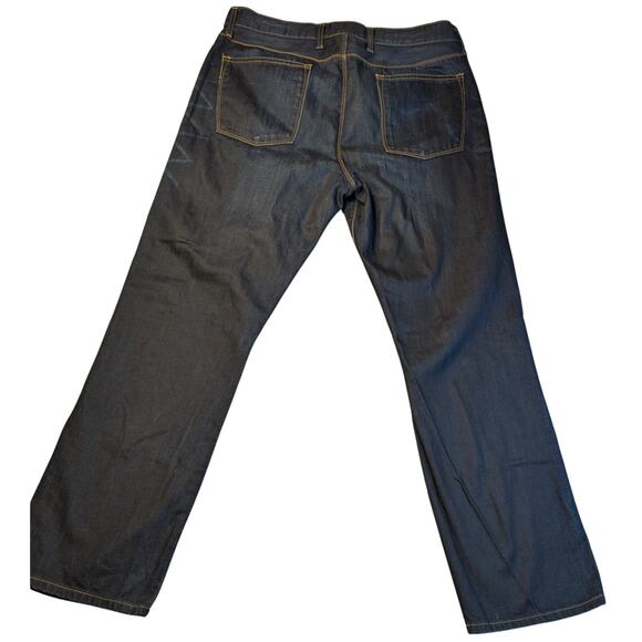 Gap 1969 Jeans Mens 36X32 Blue Dark Wash Cotton Premium Straight Fit Denim - Picture 4 of 9